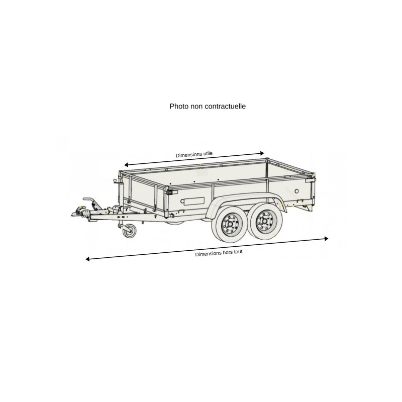 Remorque Robust 38398 - PTAC 2500 kg (300 x 150 cm) - LIDER - Lider