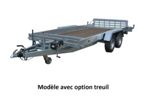 Remorque plateau – Lider – Réf. 34780 – Roues extérieures – 4,50 m – 3500 Kg – 2 essieux